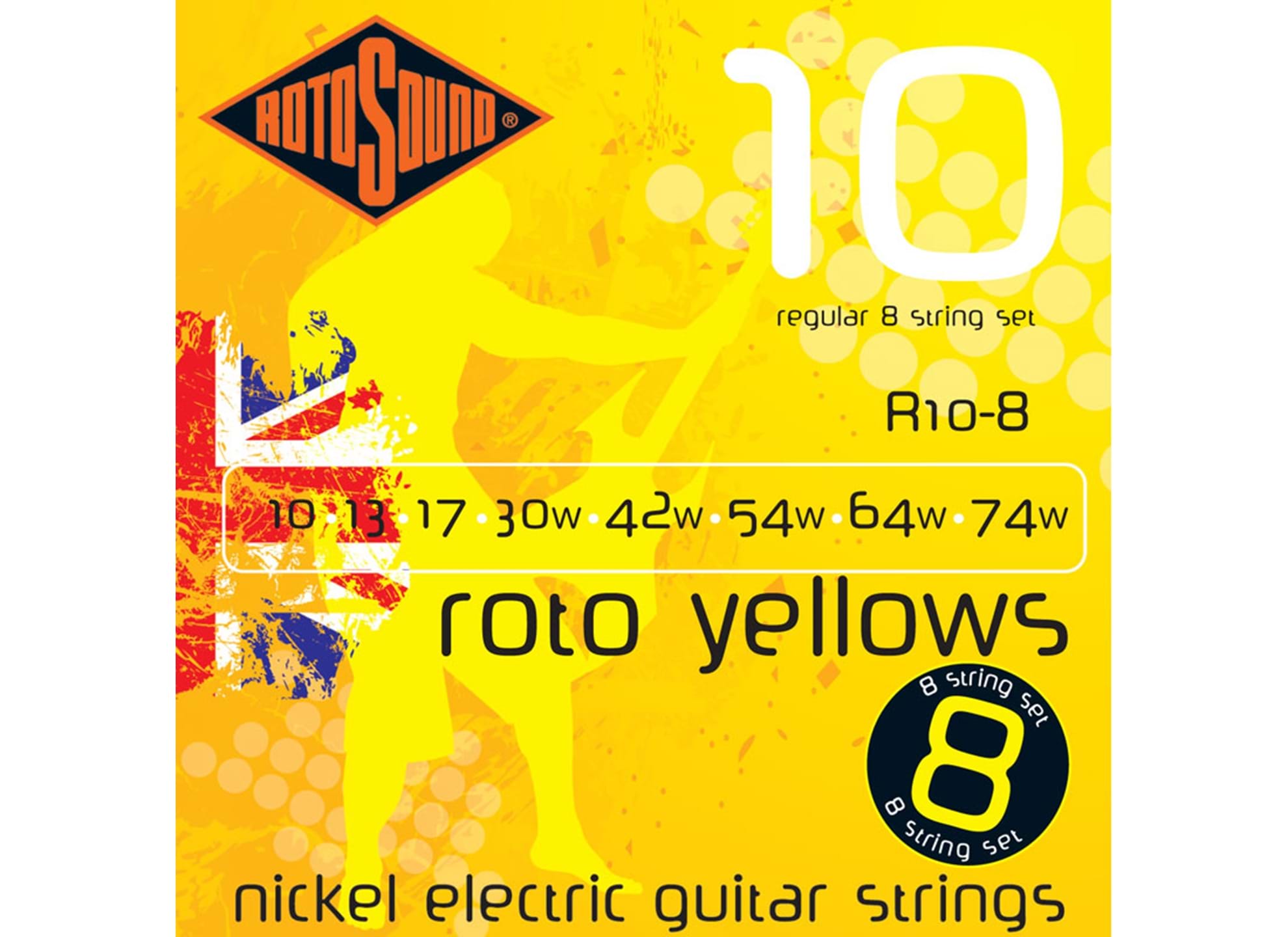Roto Eight String Set-Regular Nickel 10-74